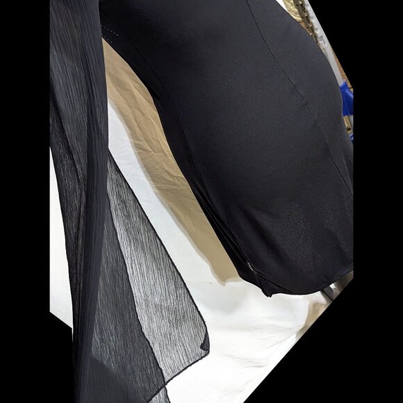 Elegant VERSUS by GIANNI VERSACE Sz S Black One Shoulder Cocktail Mini Dress - Picture 5 of 9